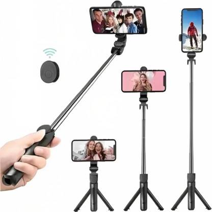 SK GREEN Bluetooth Selfie Stick with Remote 3in1 Multifunctional Mobile Stand Com Tripod
