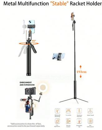 RETRACK C11 1.93M Multifunctional Extendable Aluminum Selfie Stick Compatible Accessorie Tripod