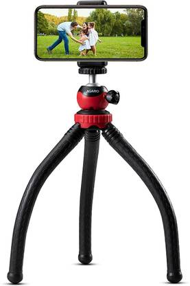IMMUTABLE 80 _RT-PRO IMT-MTP 310 Flexible Gorillapod Tripod with Aluminum Ball Head, up to 2 kgs Load Capacity, Flexible Legs and Smart Phone Holder, Red,Black Tripod