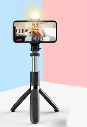 BUFONA Bluetooth selfie stick mobile holder tripod with light & remote control shutter Tripod, Tripod Kit, Monopod, Monopod Kit, Tripod Clamp