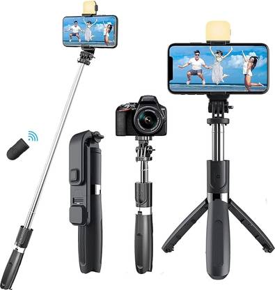 Sulfur 3-in-1 Convertible Tripod with Fill Light Rotating phone Holder&Bluetooth Remote Tripod, Tripod Kit, Tripod Bracket