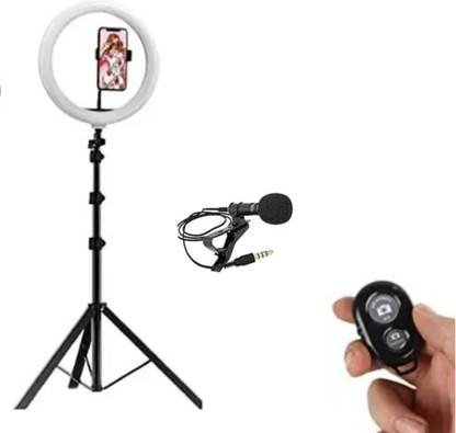 RSS 12 Inches LED Ring Light with Mic Condenser for YouTube, Bluetooth Remote Tripod