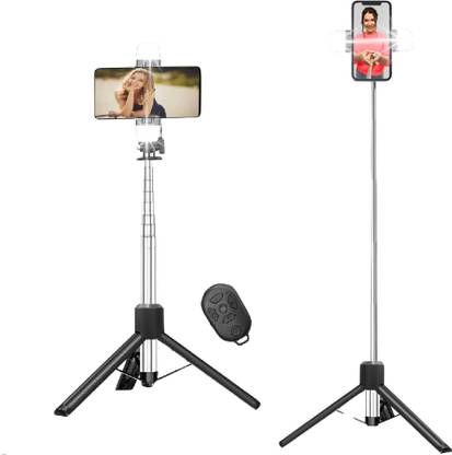 Ruskin Selfie Stick Tripod with Flashlight Y18 180cm expandable Tripod Bluetooth Remote Tripod, Monopod Kit, Tripod Kit