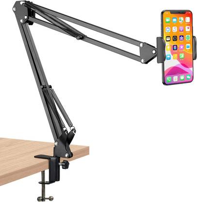 Saztech BBD Overhead Video Stand Robotic Adjustable Phone Holder, Metal Long Lazy Arm Tripod