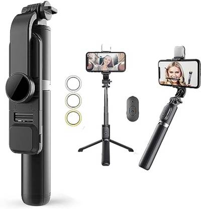 Clairbell KL_540B_R1s Bluetooth Selfie Sticks with Remote and Selfie Light,Multifunctional Tripod