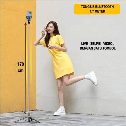 TECHGEAR Tripod Tongsis Bluetooth Selfie Stick Tripod HP Kamera Remote Control Y17 Tripod