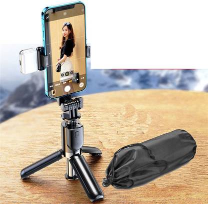BUFONA Mobile Stand Wireless Remote Control Selfie Stick Tripod With Flash Light Gimbal Tripod, Monopod, Monopod Kit, Tripod Ball Head, Tripod Bracket, Tripod Clamp, Tripod Kit
