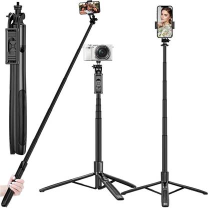 Tryonce Aluminum 61-inch/156cm Selfie Stick with Tripod Stand and Bluetooth Remote Tripod