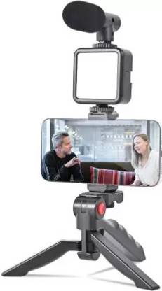 Clethics VX8 Mobile Vlogging Kit with Microphone Tripod and LED Light Vlogging Mobile Tripod