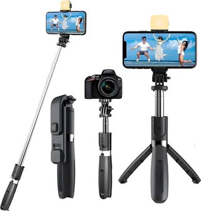 RD Tripod SF-20 Selfie Stick With Fill Light, All In One Portable Selfie Stick Tripod