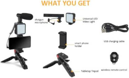 YAROH VID26-KIT69-Video Kit Vlogging Kit with Microphone Tripod for recording videos Tripod