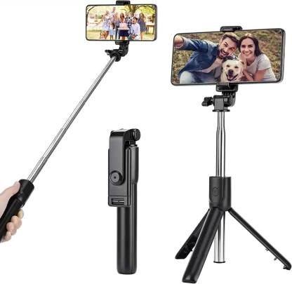 Techobucks BEST PRICE R1 Bluetooth Selfie-Stick Stand Multifunctional Wireless Smartphone Tripod, Tripod Kit