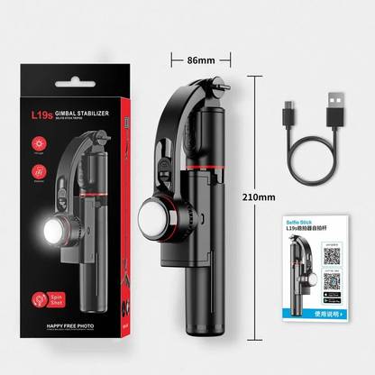RETRACK L19s Anti Shaking Gimbal Stabilizer 360 Auto Balance + Fill Light Selfie Stick Tripod
