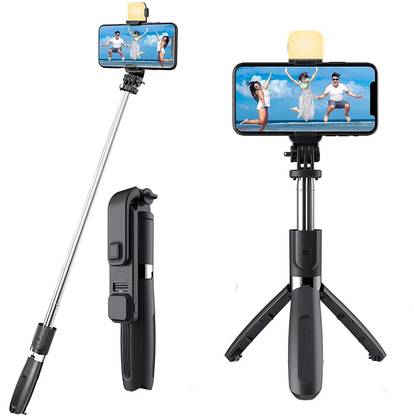 RENTOOR SUPER SELLING R1s Bluetooth Selfie Sticks Light Remote 3-in-1 Multifunctional Monopod Kit, Tripod, Tripod Ball Head, Tripod Bracket