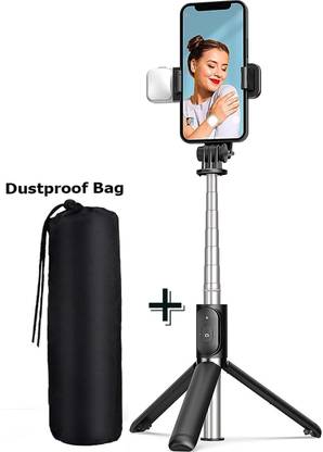 BUFONA 3in1 Multi-functional BT Selfie Stick Tripod Stand With Flash Light & Carry Bag Tripod, Monopod, Monopod Kit, Tripod Kit, Tripod Bracket, Tripod Clamp