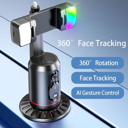 RETRACK Q02 AI Tracker 360 Auto Face Tracking Smart Selfie Gimbal Stabilizer Fill Light Tripod