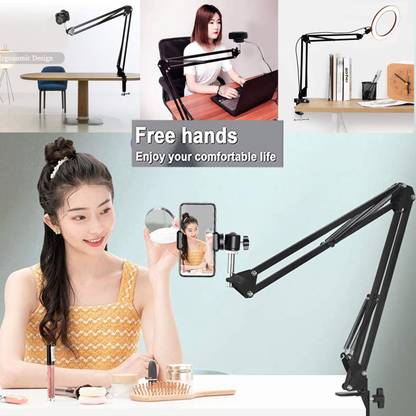 AMUSING Overhead Tripod Camera Stand 360 Tablet Mobile Holder Cell Phone Stand Tripod, Monopod, Tripod Clamp, Tripod Bracket, Tripod Ball Head