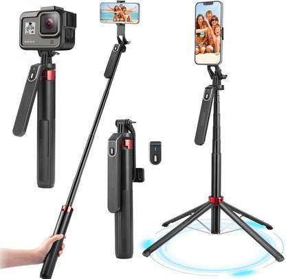 FKU Selfie Stick with Tripod Stand with Bluetooth Remote Tripod
