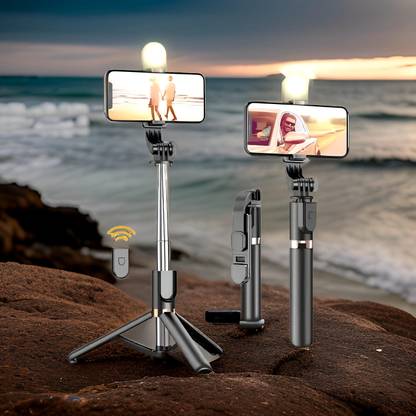 FRONY Adjustable (Tripod) and (Selfie Stick) with Bluetooth Connectivity OS74 Tripod