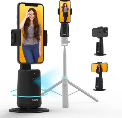 SKYVIK AI Face Tracker for Mobile, 360 Degree, Smart Tracking, Start/Stop Gestures Tripod
