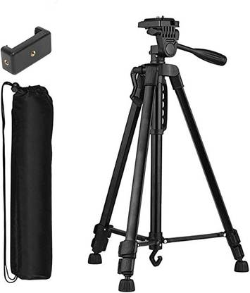 Vaisno Electronic 3336 Aluminum Tripod, Lightweight Tripod with Mobile Phone Holder mount Tripod