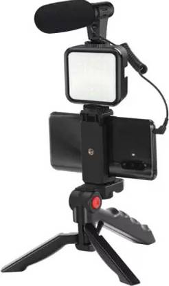 Clethics VX7 Mobile Vlogging Kit with Microphone Tripod and LED Light Vlogging Mobile Tripod