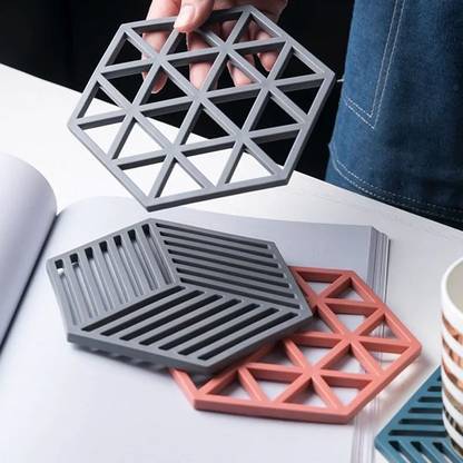 Arxon Trivet Mats,4 Pack Silicone Table Mats Heat Resistant Hot Pans Non-Slip Pot MAT Trivet