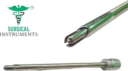 SI Rudra Laparoscopic Safety Trocar 10mm (Teen Dhari) Stainless Steel Reusable Trocar