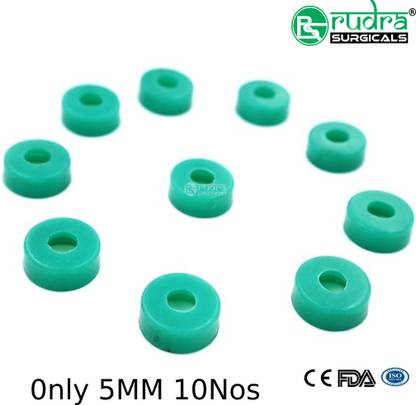 RUDRA SURGICALS WITH DEVICE Laparoscopic Trocar Washer 5MM Green Silicone 10pc Trocar