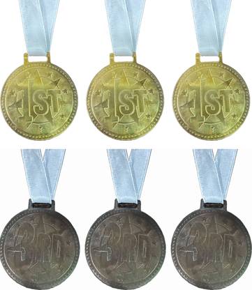 Etahmart Medals for School Competition Sports Event 3(G+B) No. 2 Inch White Strip Medal