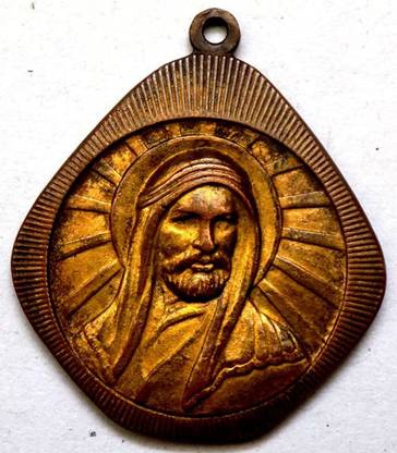 Hariom RELIGIOUS BRASS CHRISTIAN MEDAL WITH HOOK - WT. 14.10 GRAM Medal
