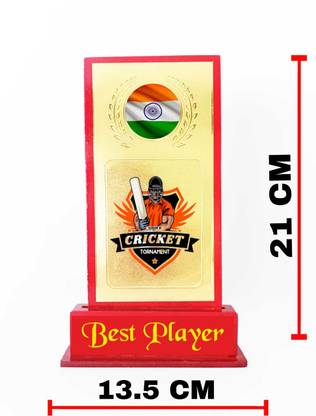 Super Collection Wooden Momento Best Player, Cricket Medium Size Trophy