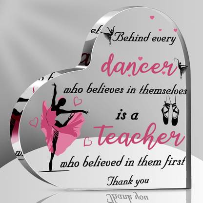 Jayshri handicrafts Acrylic Teacher Appreciation Gifts Table Keepsake Paperweight Heart Shaped Gifts Trophy