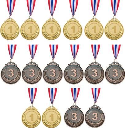 Fitdex 8-Gold 8-Bronze Award Medals, Olympic Style Winner Medals Prizes Medal