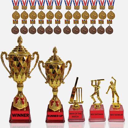 BAREEZÉ PURE Cricket Trophy For Winner ,Runner-up, Man of the Match, Best Batsman,Best Bowler Trophy