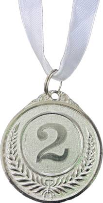 Owlix 1 Pc Imported Silver Medal With White Strip Medals for school competition sport Medal