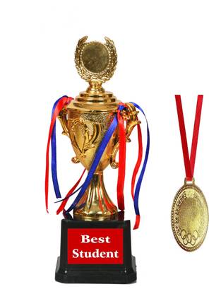 Jayshri handicrafts Trophy WITH MEDAL for School Student Appreciating Best student Medal