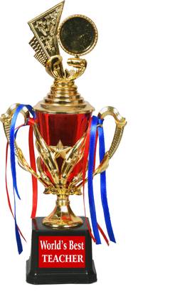 Jayshri handicrafts Teachers Day Best in The World Trophy Golden Award Trophy