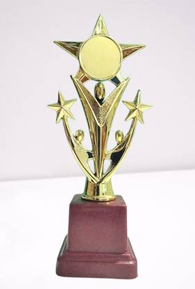 Afiya International Metallic Fiber Victory-Star Golden Winning Trophy/Award for Winners(8.5 INCH) Trophy
