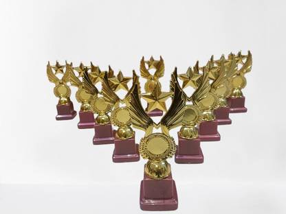 Afiya International Metallic Fibre Wing Star Set Of 10 (8 INCH H) Trophy