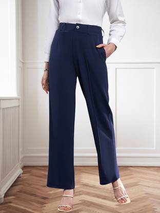 NEYSA Regular Fit Women Dark Blue Trousers