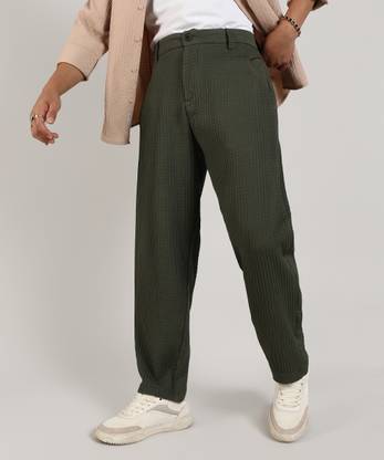 CAMPUS SUTRA Regular Fit Men Green Trousers