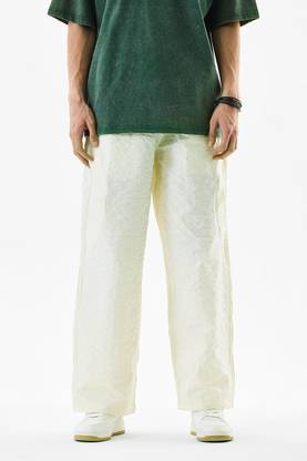Snitch Loose Fit Men White Trousers