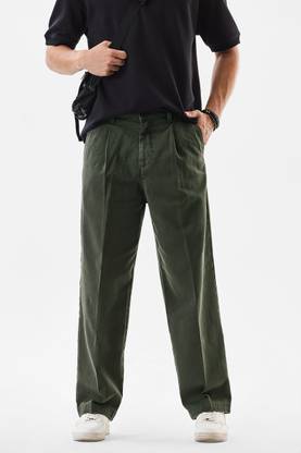 Snitch Relaxed Men Green Trousers