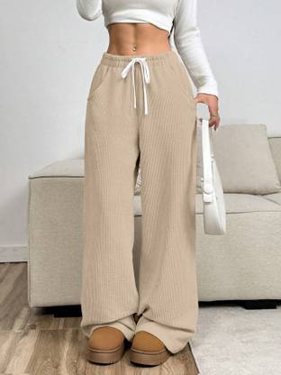 Rajovati Loose Fit Women Cream Trousers