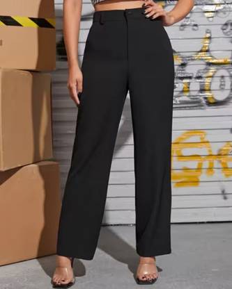 Belfry Regular Fit Women Black Trousers