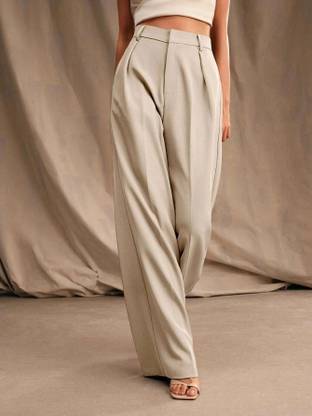 KOTTY Straight Fit Women Beige Trousers