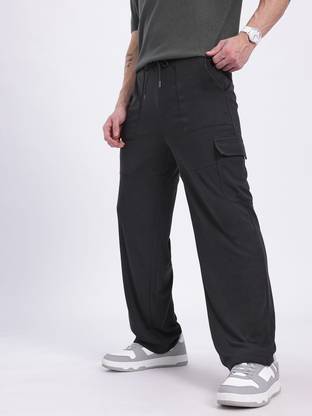 Glitchez Relaxed Men Black Trousers
