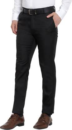 Slim Fit Men Black Trousers