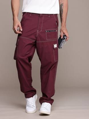 Roadster Relaxed Men Maroon Trousers